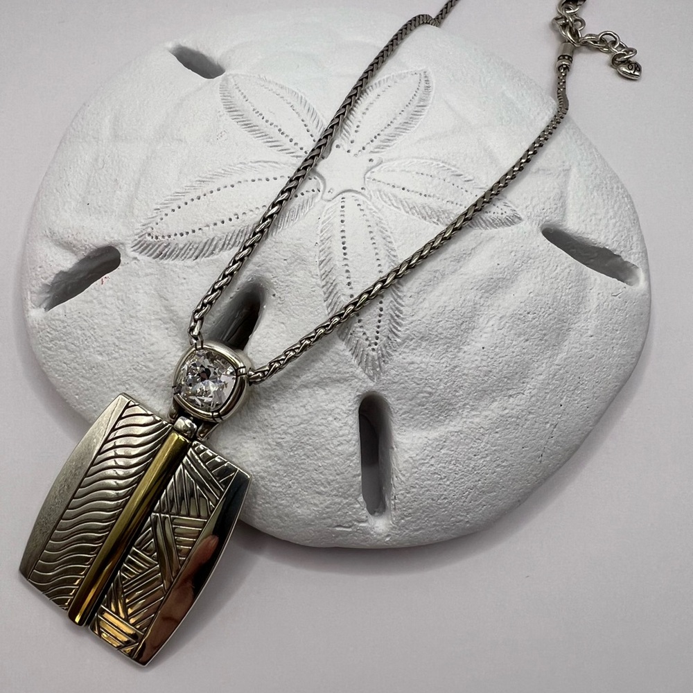 Brighton Acoma Two Tone Crystal Pendant Necklace